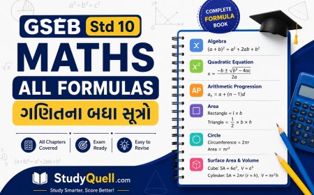 GSEB Std 10 Maths All Formulas: ગણિતના બધા સૂત્રો