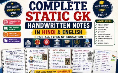 Complete Static GK Handwritten Notes in Hindi & English for All Types Education