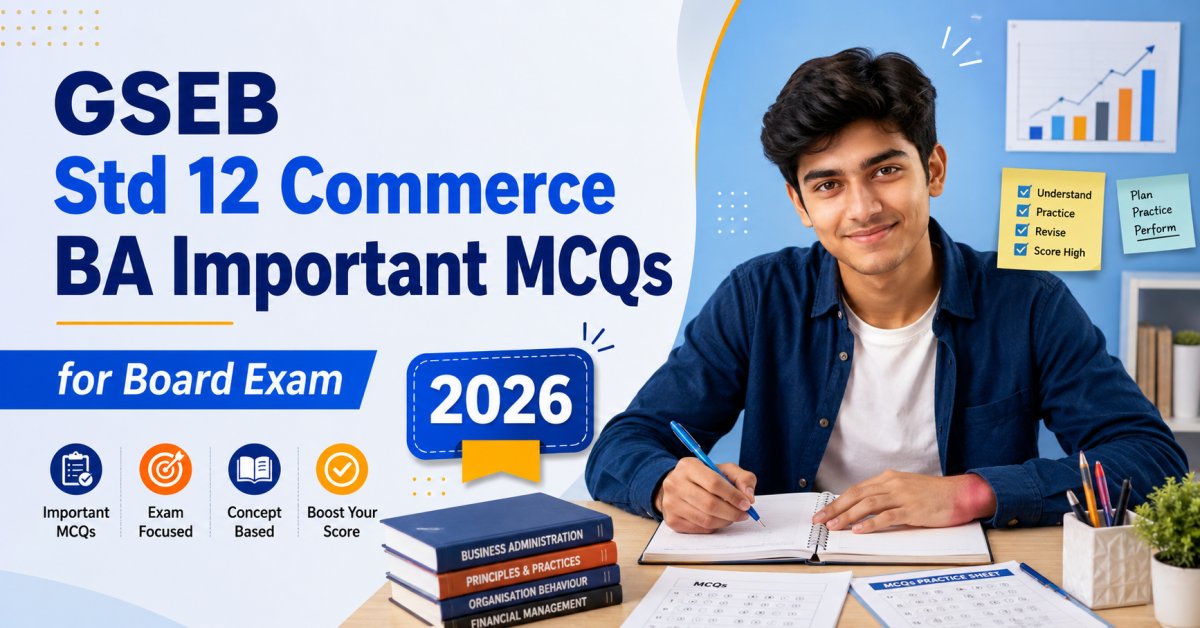 Std 12 Commerce BA Important MCQs for Board Exam