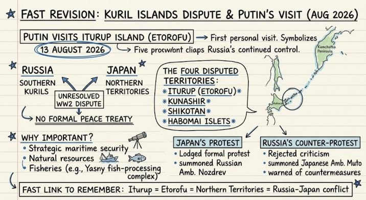 Russia-Japan Kuril Islands Dispute Explained: Why Putin's Iturup Visit Matters for Exams
