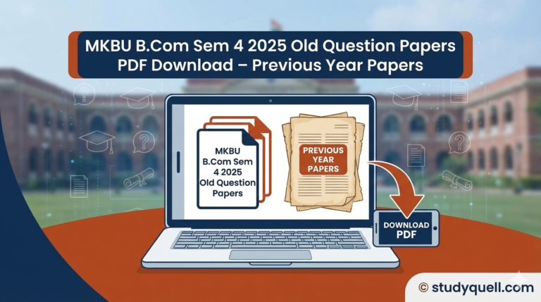 MKBU B.Com Sem 4 2025 Old Question Papers PDF Download