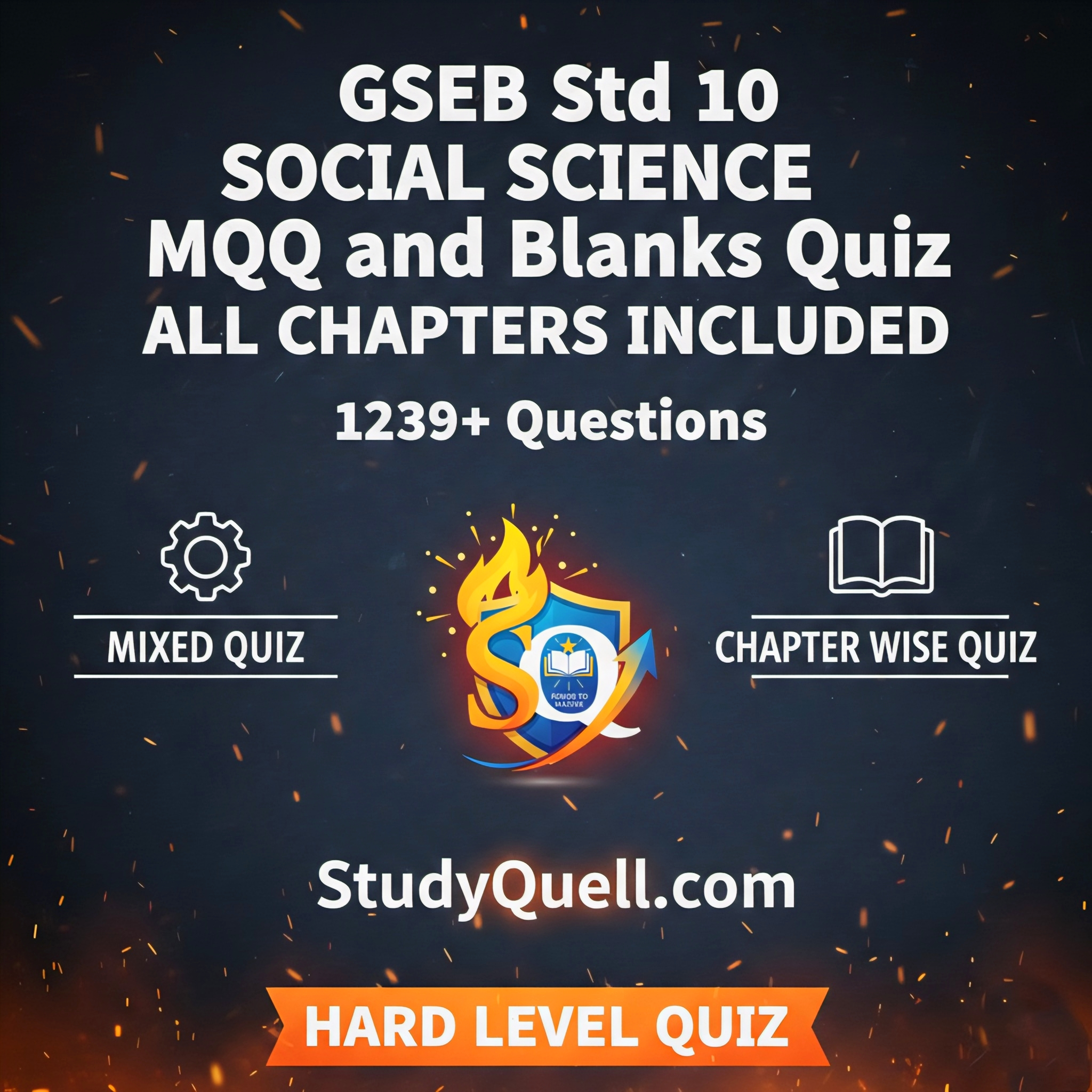 GSEB Std 10 Social Science MCQ + Blanks Quiz – All Chapters